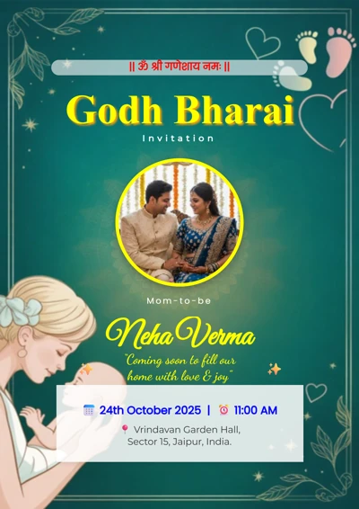 godh bharai - Editable Invitation Design