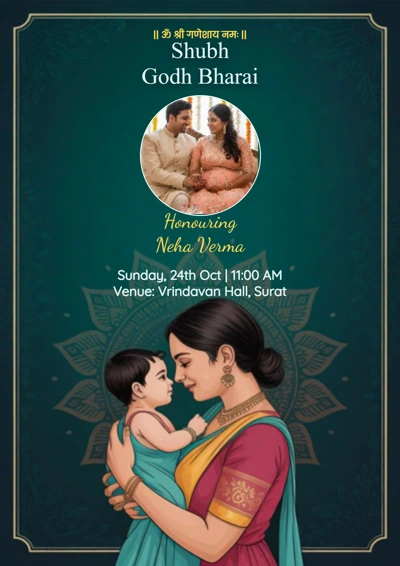 Mandala Godh Bharai - Editable Invitation Design