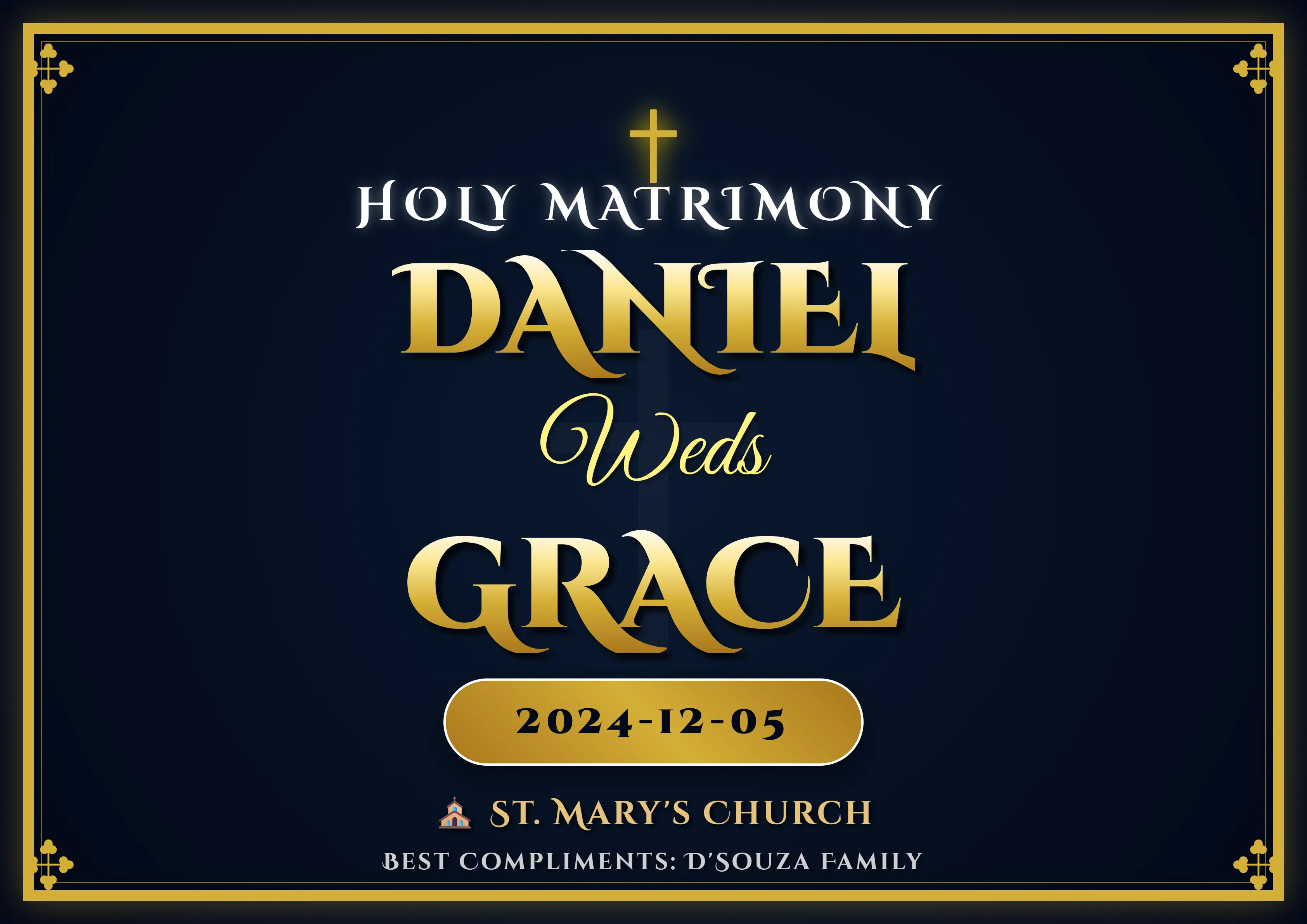 Just Married Christian wedding car banner with elegant white and floral styling