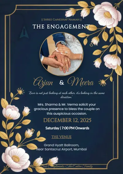 royal engagement invitation card maker india - Editable Invitation Design