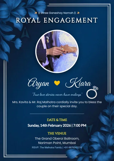 modern sagai invitation card maker online - Editable Invitation Design